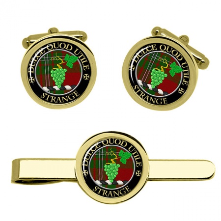 Strange Scottish Clan Crest Cufflink and Tie Clip Set