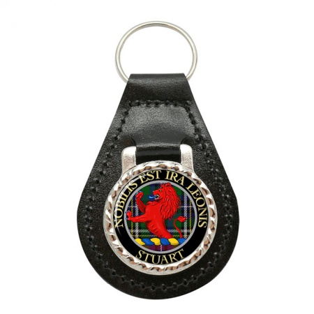 Stuart Scottish Clan Crest Leather Key Fob