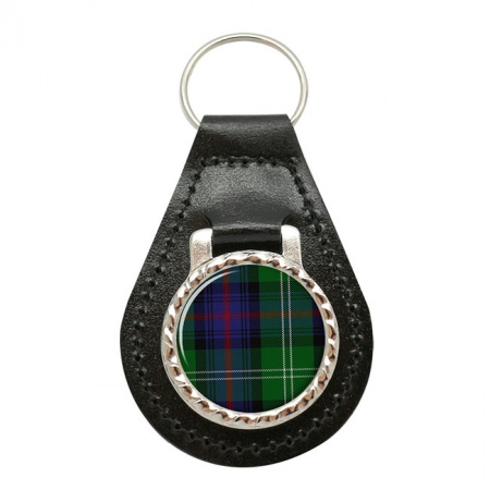 Sutherland Scottish Tartan Leather Key Fob