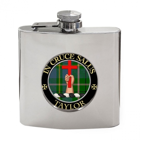 Taylor Scottish Clan Crest Hip Flask