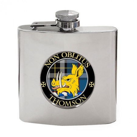 Thomson (Mactavish) Scottish Clan Crest Hip Flask