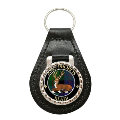 Blair Scottish Clan Crest Leather Key Fob