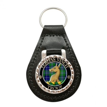 Troup Scottish Clan Crest Leather Key Fob