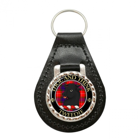 Tweedie Scottish Clan Crest Leather Key Fob