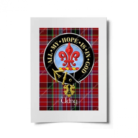 Udny Scottish Clan Crest Ready to Frame Print