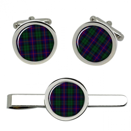 Urquhart Scottish Tartan Cufflinks and Tie Clip Set