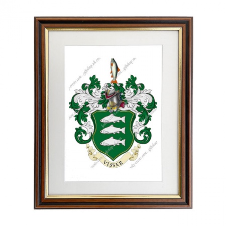 Visser (Netherlands) Coat of Arms Framed Print