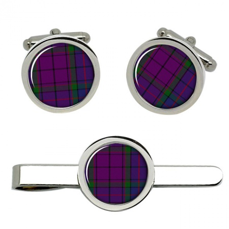 Wardlaw Scottish Tartan Cufflinks and Tie Clip Set