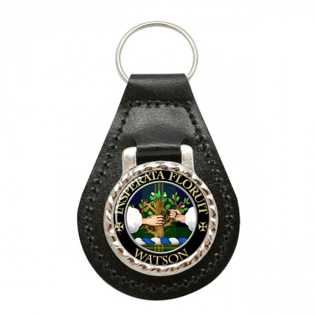 Watson Scottish Clan Crest Leather Key Fob