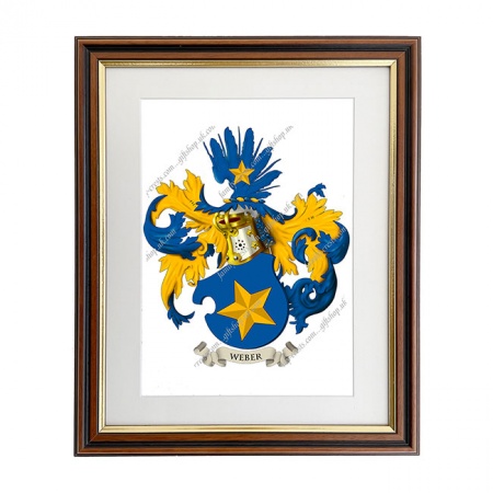 Weber (Swiss) Coat of Arms Framed Print