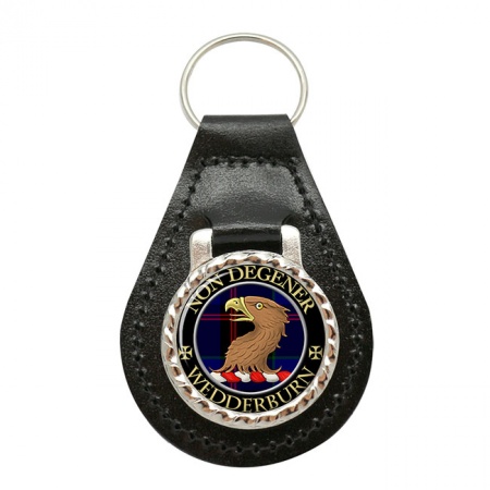 Wedderburn Scottish Clan Crest Leather Key Fob