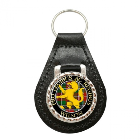 Wilson Scottish Clan Crest Leather Key Fob