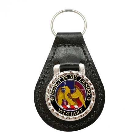 Wishart Scottish Clan Crest Leather Key Fob