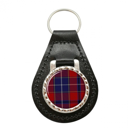 Wishart Scottish Tartan Leather Key Fob