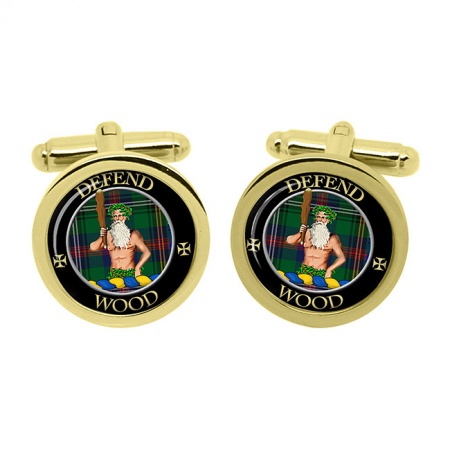 Wood Scottish Clan Crest Cufflinks