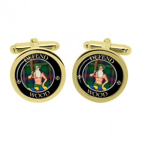 Wood Scottish Clan Crest Cufflinks