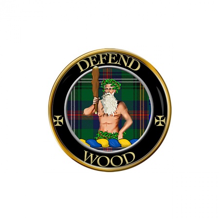 Wood Scottish Clan Crest Pin Badge