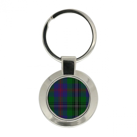 Wood Scottish Tartan Key Ring