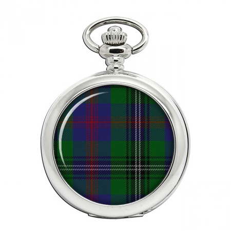 Wood Scottish Tartan Pocket Watch